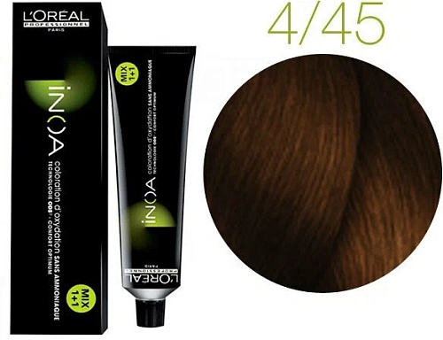 Краска для волос - Loreal Inoa 4.45 (Шатен медно-махагоновый)